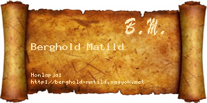 Berghold Matild névjegykártya